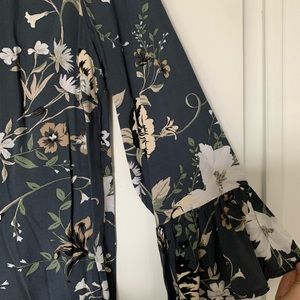 Gray and Ivory Floral Spring Dress